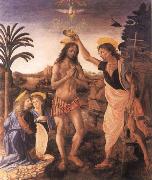 Andrea del Verrocchio The Baptism of Christ painting